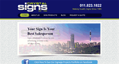 Desktop Screenshot of crystalsigns.co.za